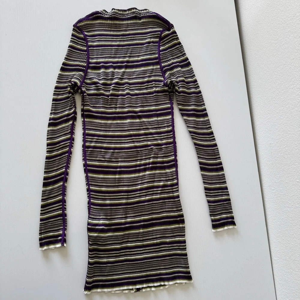Dolce & Gabbana Striped Long Cardigan with Purple Accents, Size 38 - Picture 5 of 9